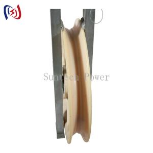 China Overhead Line Cast Steel Frame Wire Cable Pulling Conductor Stringing Pulley Blocks wholesale