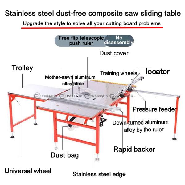 Adjustable Height Industrial Cnc Panel Saw Mini 10cm - 230cm For Wood Cutting