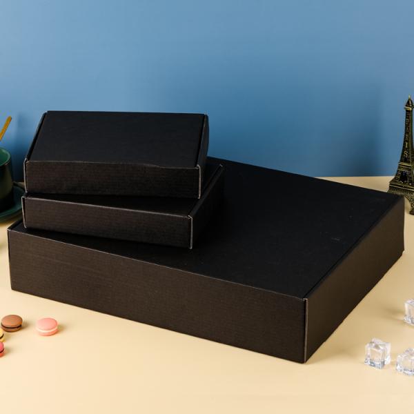 Custom Logo Matte Black Corrugated Mailer Box for Custom Size Accepted Shipping Boxes