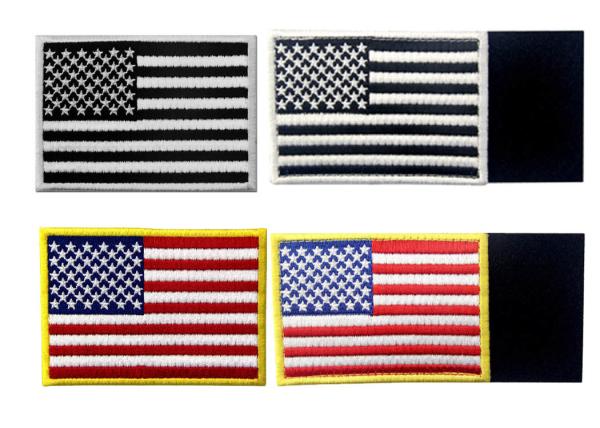 Quality Embroidered USA Country Flag Patches With Hook And Loop Backing for sale