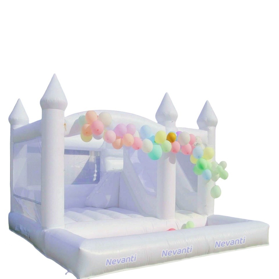 China Castle Adventure Customized Color Inflatable White Bouncer with Slide wholesale