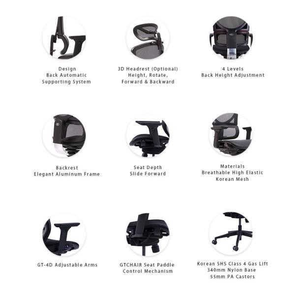 Ergonomic Mesh Gaming Chairs Double Split Back Lumbar Support Swivel