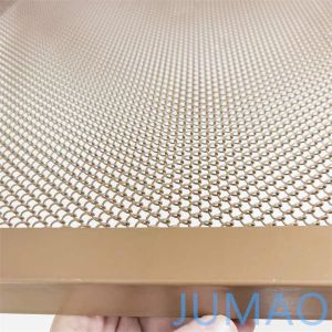 Custom Mesh Screen Divider Architectural Woven Metal Mesh Champagne Gold