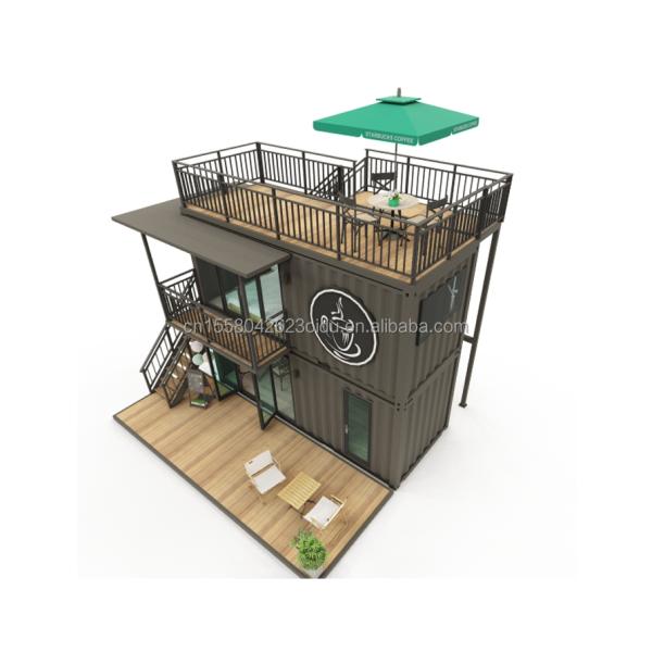 Modern Design Style 10 ft 20 ft Mobile Bar Prefabricated House Container Store Outdoor Steel Sandwich Panel Coffee Shop