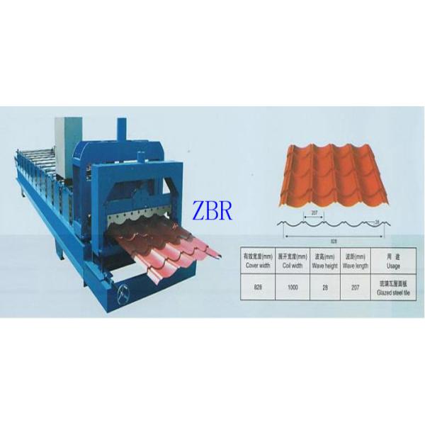 Waterproof Glazed Tile Roll Forming Machine 13 Rows 75mm Principal Axis Dia