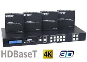 HDMI1.4 4X4 HDBaseT Matrix Switcher With 4Pcs 70M And 100M HDMI HDBaseT Receivers