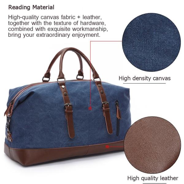 Vintage Suitcase Carry On Trolley Canvas Travel Duffel Bags