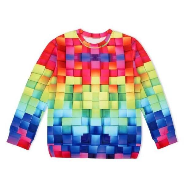 Custom Design All Over Print Youth Sublimation Sweatshirt 100% Polyester Pullover