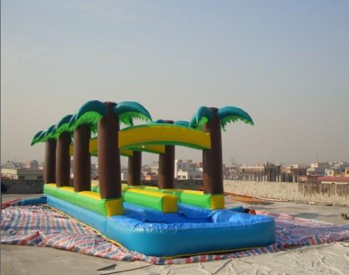 Quality 11.3m Long Inflatable Slide With Palm Trees Theme for sale