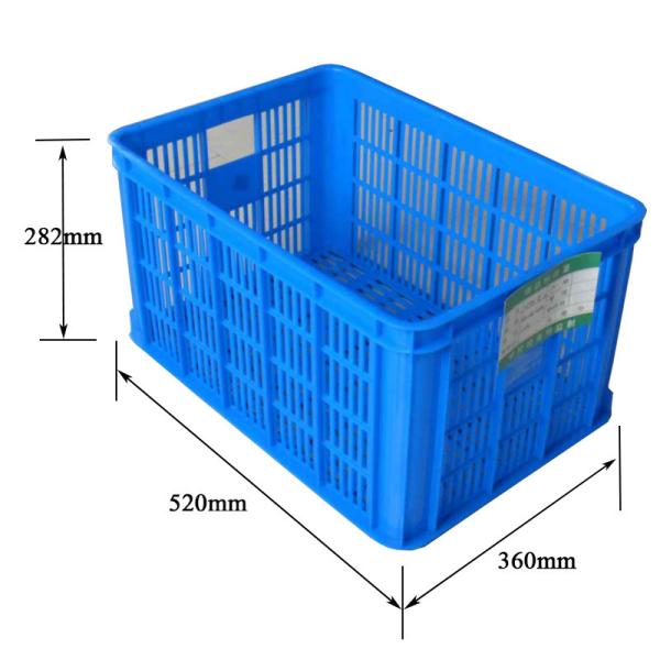Quality Blue Foldable Stackable Plastic Crate Box 50KG Load Capacity for sale