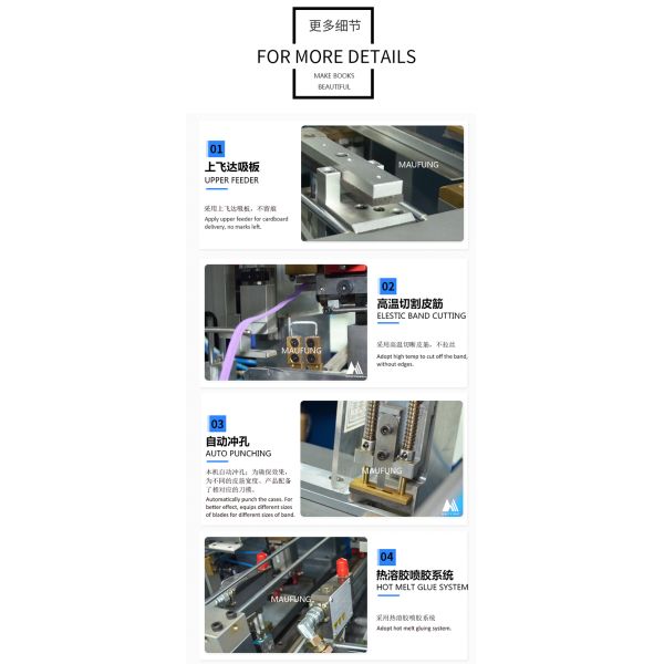 Semi-Automatic Elastic Band Inserting Machine for Notebooks with 310x450MM Max Cover Size and 140x190MM Min Cover Size