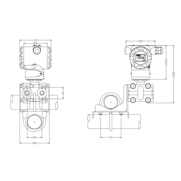 HART Differential Pressure Transmitters IP65 OEM for chemical industry