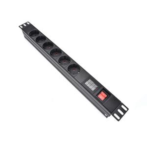 6 Way Germany Type PDU Extension Socket With On/Off Switch, Timer