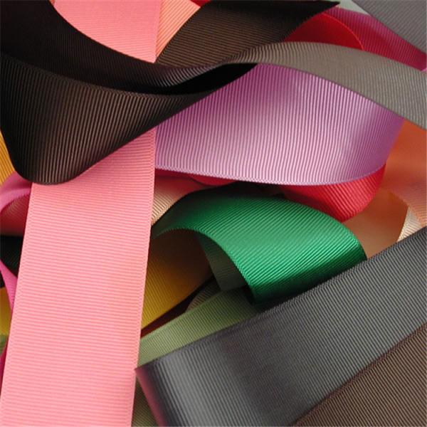 Solid Color Stretch Grosgrain Ribbon Narrow Woven Technics For Gift Wrapping