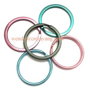 jiayang rainbow color snap hooks  flat key ring and keyring split with chains