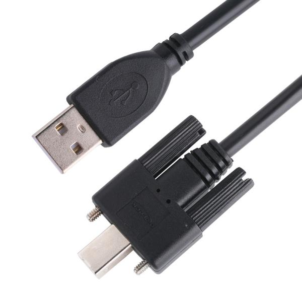Quality braid Black UL Printer Connector Cable Usb 2.0 Type A To Type B Locking for sale