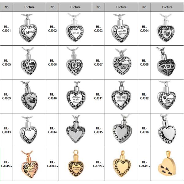 Picture Plating Black Gun Plated Peony Pendant Cremation Jewelry Memorial Urn Necklace