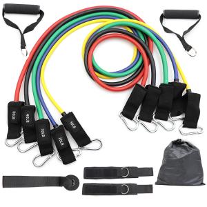 China customized 1.2m 11pcs Resistance Bands Set With Foam Handles wholesale