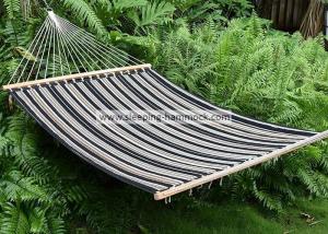 China Poolside Quilted Fabric Hammock , Clothhammock Double Replacement Charcoal Grey Stripe wholesale