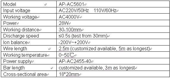 Performance Stripe Shaped Notch Anti Static Bar / Static Elimination Equipment
