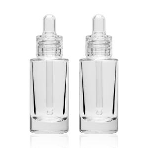 China Clear Glass Dropper Bottle Cosmetic Container 30ml Clear Glass Bottle wholesale