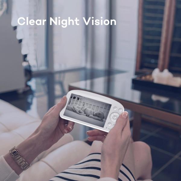 5.5 Inch 1080p Baby Monitor with Pan-Tilt Night Vision and Two-Way Audio