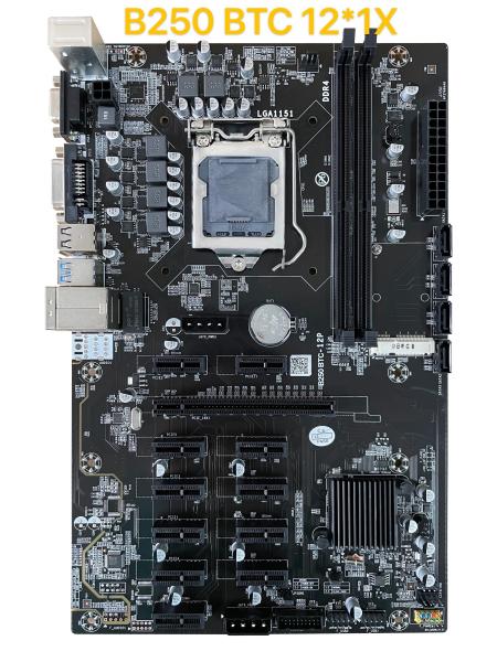 Quality B250 Mining Motherboard BTC 12*1X PC1-E16X LGA 1151 DDR4 SATA3.0 Support for sale