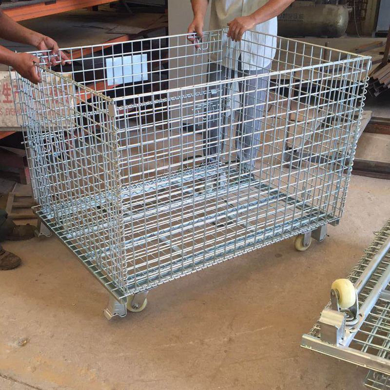 Galvanized Storage Cage showing stackable design