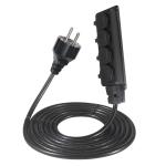 Europe Schuko Cords Adapter Type F plug Cable Power socket 4x outlets Eu