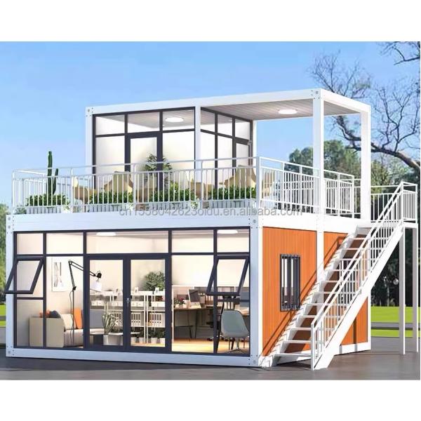 Office Modified Shipping Container for Outdoor Company Steel Modular Double-Story Prefabricated Combination Container Houses