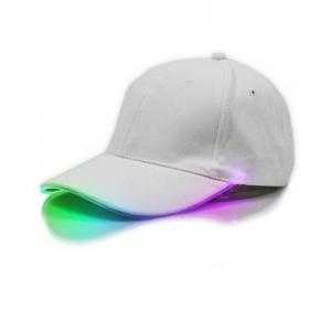 China Adjustable Glow Light Up Baseball Caps , White Club Party Sports Led Baseball Hat wholesale