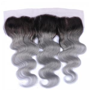 China Color 1B Grey 13x4 Lace Closure 7A Grade Lace Frontal Hair Closure Full Cuticle Aligned wholesale