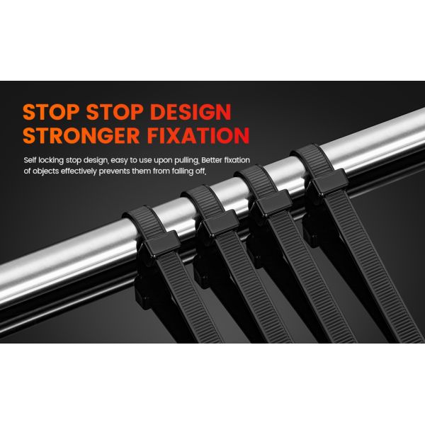 14 Inch Double Sided Zip Ties 350mm Length Environmental Friendly