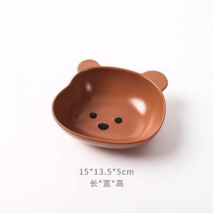 China Cat bowl ceramic dog bowl bear bowl cute anti-overturning cat plate rice bowl cat food bowl wholesale