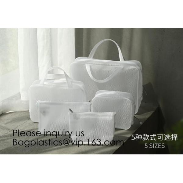 Eco ladies cosmetic bag PU leather pvc cosmetic pouch,Reusable Ladies Girls Clear Transparent PVC Cosmetic Pouch