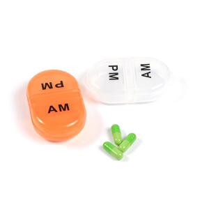 China High Quality 2 Compartments Plastic Pill Box & Travel Portable Mini Pill Box,Pill Case Storage wholesale