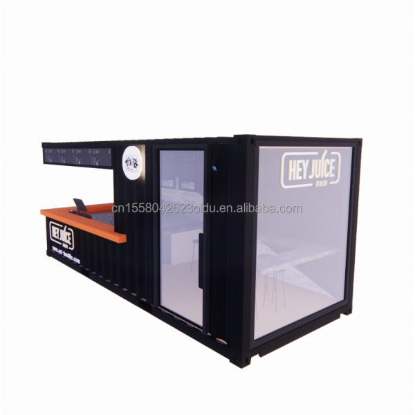 Long Beach Container Coffee Bar Extendable Container Bar with Customized Color and Wall 50/75/100mm Wave Sandwich Panel