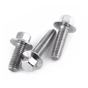 China 32mm Flanged Hexagon Head Bolts Titanium G2 M4 DIN 6921 Hex Flange Bolt Full Threaded wholesale