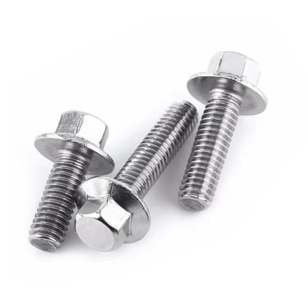 32mm Flanged Hexagon Head Bolts Titanium G2 M4 DIN 6921 Hex Flange Bolt Full Threaded