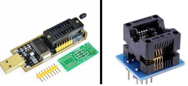Quality CH341A 24 25 series EEPROM Flash Bios USB programmer +SOIC8 150 mil adapter for sale