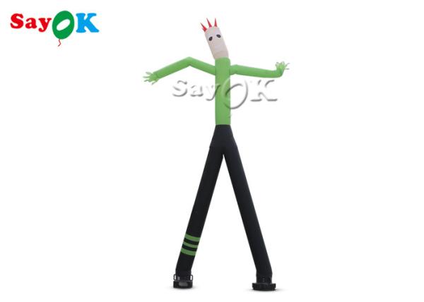 Quality Dancing Inflatable Man 8m 24ft Green Mini Hand Shaking Inflatable Air Dancer Man With Two Legs for sale