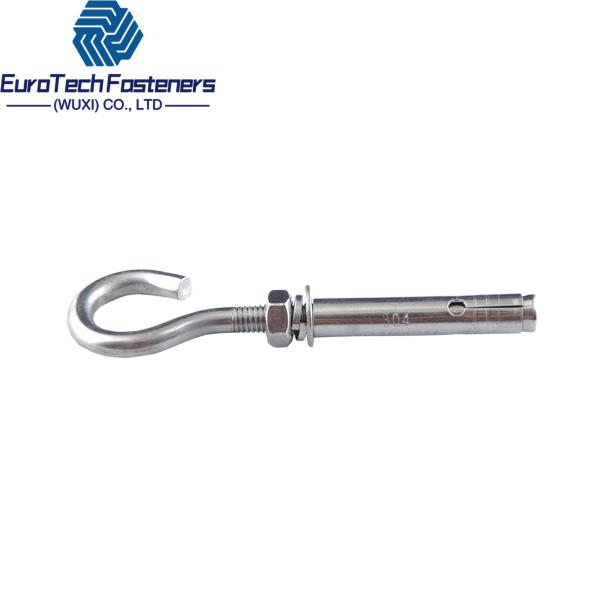 Quality Expansion Eye Hook Concrete Hook Anchor Bolts M6 M8 M10 Hook Bolt L J Type Grade 8.8 10.9 12.9 for sale