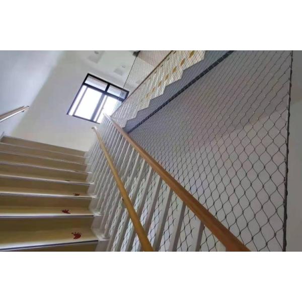 Quality 25mm*25mm Opening Knotted Steel Cable Netting As Staircase Fence for sale