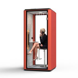 China 42.3 Inch Acoustic Phone Booth Red Single 2000HMM Portable Office Pod wholesale