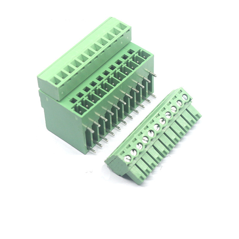 3.81mm Pitch Dual Row PCB Connectors Pluggable Screw Terminal Blocks Plug +