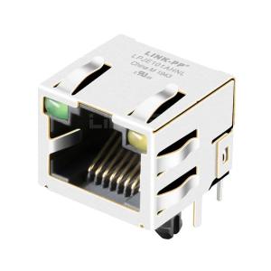 China X Multiple XRJM-S-01-8-8-X-F2 Compatible LINK-PP LPJE101AHNL Tab Up Green/Yellow LED 1X1 Port RJ45 Jack without Integrated Magnetics wholesale