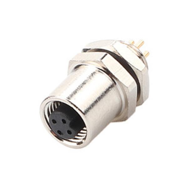 Quality Factory M5 Code-A 4Pin Panel Flange PCB Female Socket Circular Connector IP67 for sale