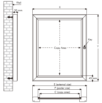Alu Frame 30mm ODM A2 Locking Poster Frames With Key
