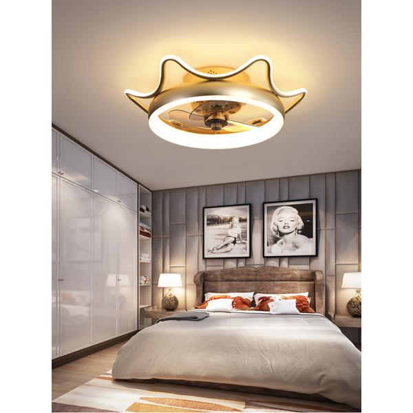 36W Modern Decorative LED Ceiling Fan Lamp Adjustable Wind Speed With Remote Control Sand Gold Indoor Lighting Bedroom