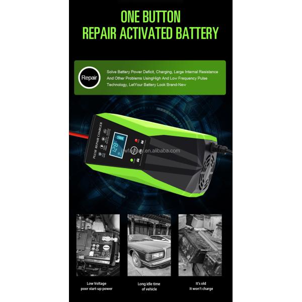 Automatic Identification 12V6V 8A 10A 12A Lead-Acid Battery Charger with Multi- and PC Fireproof Material